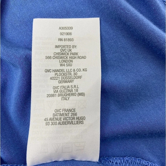 H by Halston Flutter Sleeve Crew Neck Knit Top Pool Blue Size Extra Small XS - Picture 8 of 8